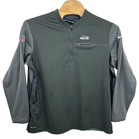 Nike On Field NFL Seattle Seahawks 1/4 Zip Pullover Mens Size 2XL Dri-Fit Jacket - Picture 1 of 9